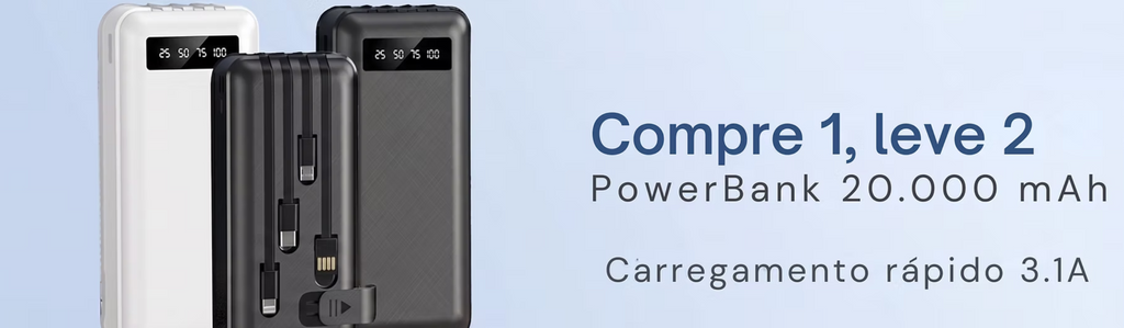 PAGUE 1, LEVE 2!!! CARREGADOR Power bank 20.000 mAh 4 saídas universal!