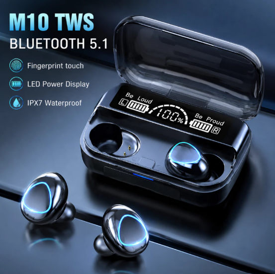 Fone M10 Fone De Ouvido Bluetooth Sem Fio Sem Fio Tws Estéreo Power Bank