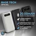 Power Bank 20.000mAh com Cabos Embutidos